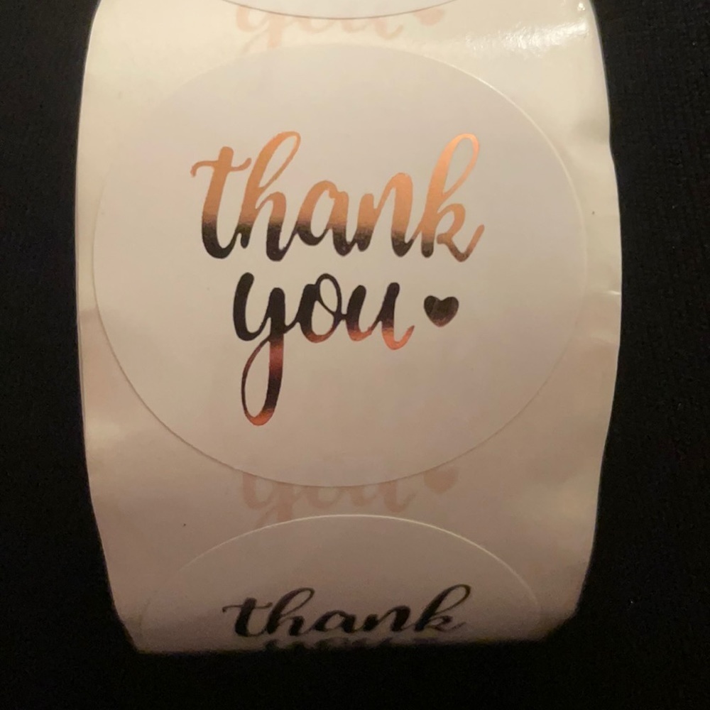 200 Rose Gold Thank You Stickers - Picture 2 of 4